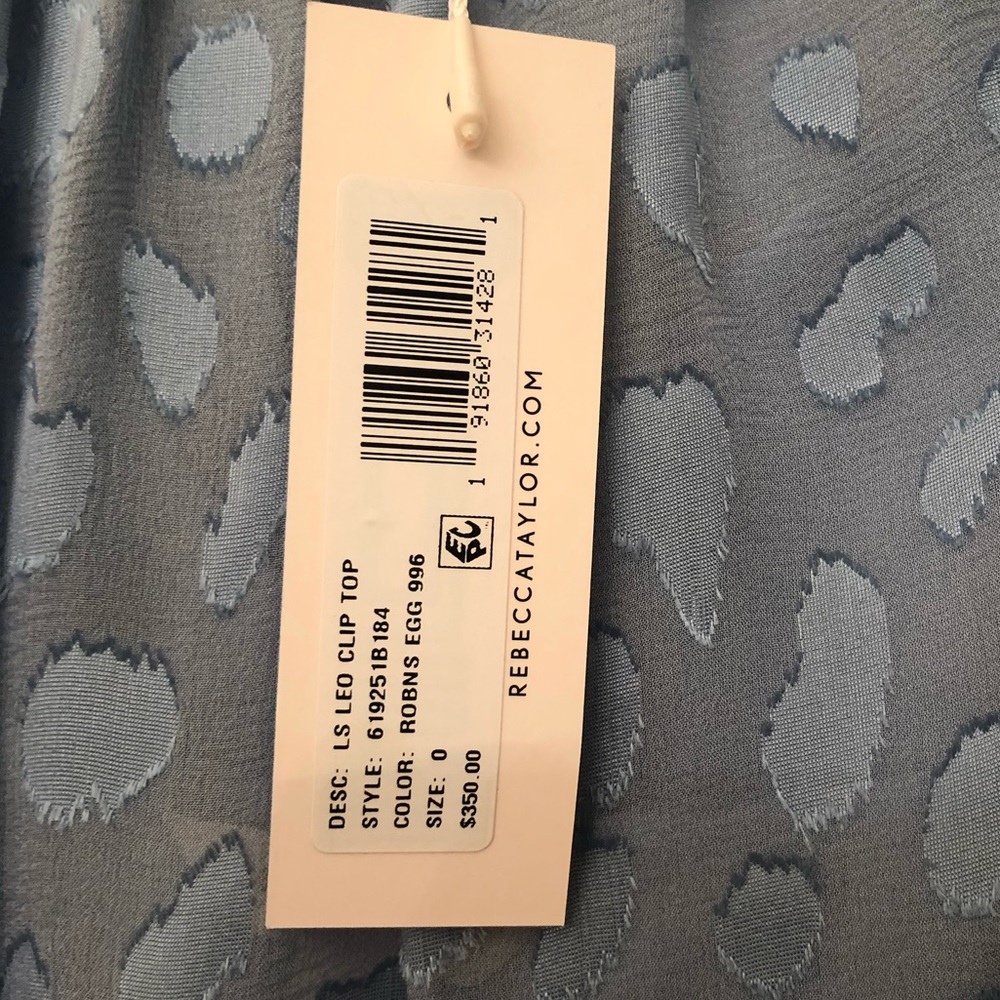 ✨NWT Rebecca Taylor Long-Sleeve Leopard Ruffle Top - Picture 4 of 6